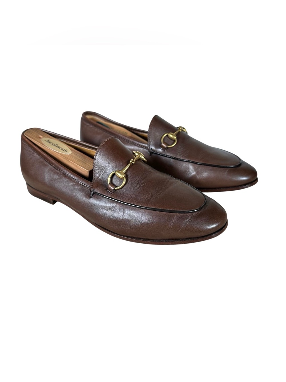 GUCCI Jordaan Horsebit loafer in dark brown leather - Picture 3 of 11